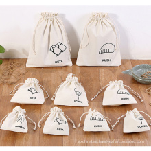 eco friendly reusable storage gift tote bag small canvas dust draw string bags white black cotton drawstring bag